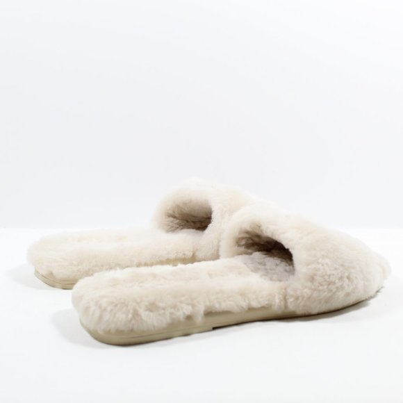 Tory Burch Women's Doublet Shearling Slides - Natural 8M - Picture 2 of 5